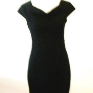 Zara Bodycon Black Dress Wear On or Off The Shoulders Hidden Zipper On T…